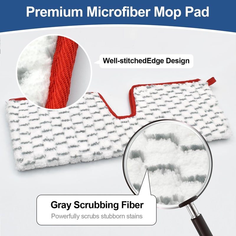 GFRED Microfiber Spray Mop Pads Compatible with Promist MAX Reusable Spray Mop Refills for Ocedar ProMist Dust Mop,Dual-Action Washable Flip Mop Pads Replacement for Dry Wet Floor Cleaning,3 Packs (Grey) - Image 2